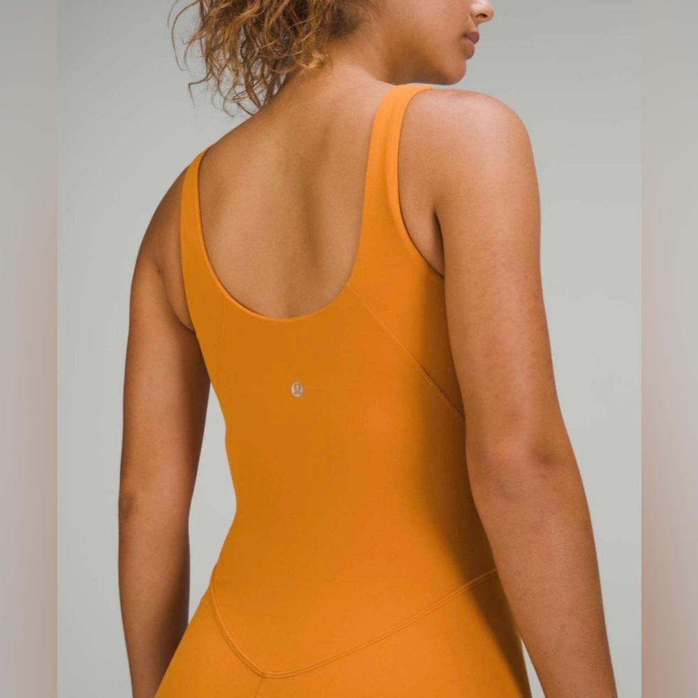 Lululemon Align Onesie 8” Autumn Orange Size 6 Nulu Built-In Bra Rare Color - Picture 3 of 7